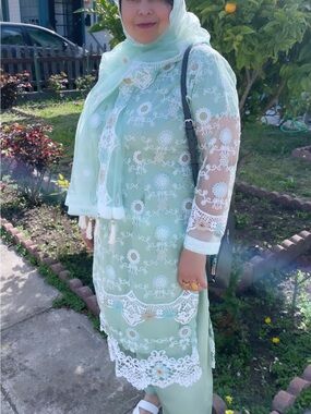 Mint Green Lace Pakistani suit